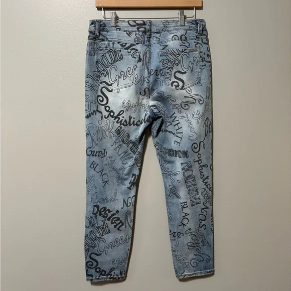 Joseph Ribkoff Lettering Jeans Style 221926 Skinny Mid Rise Crop - Picture 8 of 13